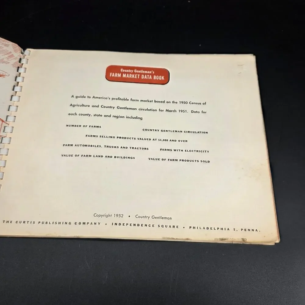 Country Gentleman's FARM MARKET DATA BOOK 1952 Agriculture Economics